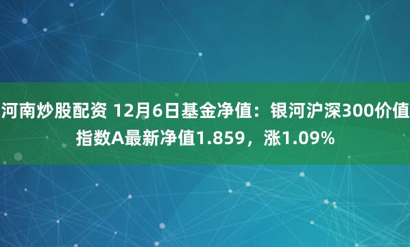 河南炒股配资 12月6日基金净值：银河沪深300价值指数A最新净值1.859，涨1.09%