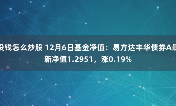 没钱怎么炒股 12月6日基金净值：易方达丰华债券A最新净值1.2951，涨0.19%